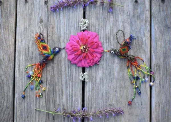 Beaded Hummingbird Handicraft from Tzununa, Lake Atitlan, Guatemala